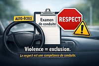 Image illustrative de l’agression d’un inspecteur du permis de conduire